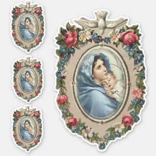 Sticker Vierge Marie béni avec du vinyle religieux de