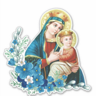 Sticker Vierge Marie béni par catholique Jésus religieux