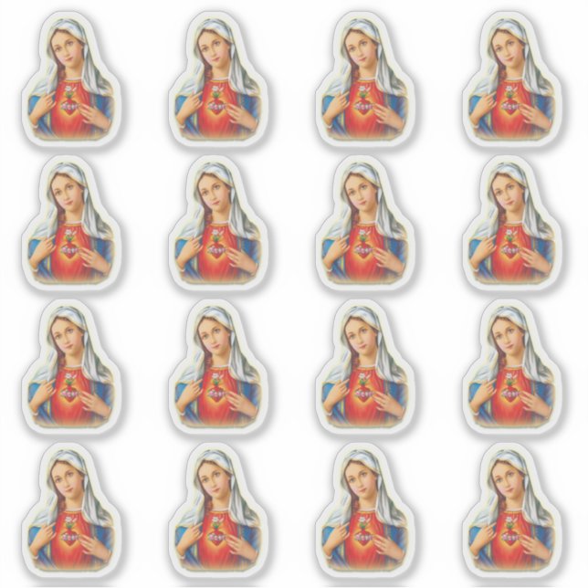 Sticker Vierge Marie Catholique Vintage Vinyl (Devant)