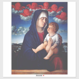 Sticker Vierge Marie et Enfant Art Religieux Classique