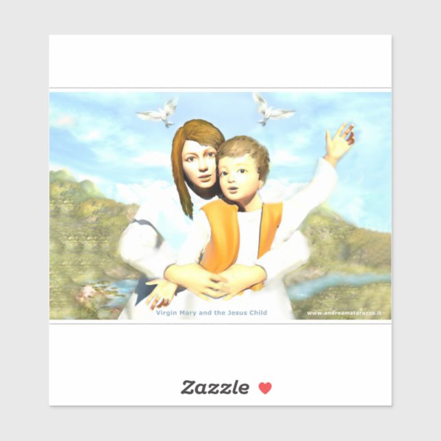Sticker Vierge Marie et l'enfant Jésus (Feuille)
