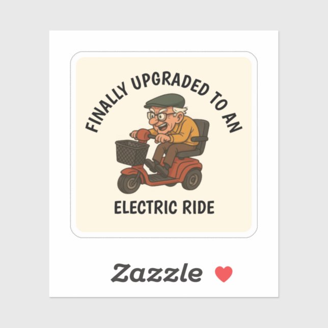 Sticker Vieux homme sur scooter (Feuille)