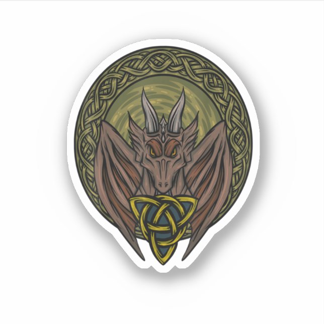 Sticker Viking Dungeon Norvégien Dragon Lover Celtic Drago (Devant)