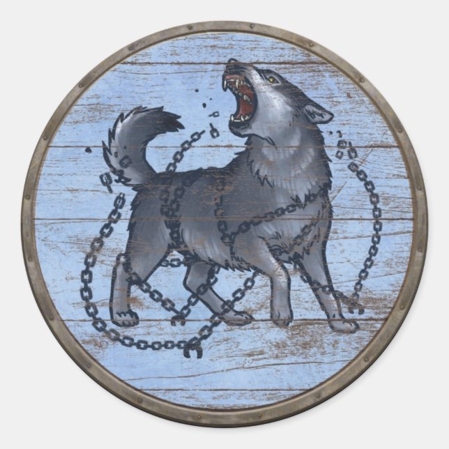 Sticker Viking Shield - Fenrir (Devant)