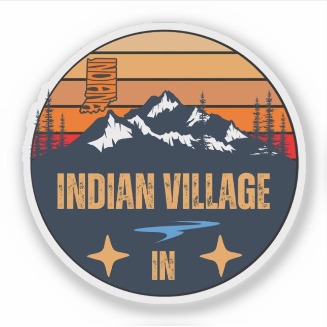 Sticker Village indien, Indiana (Devant)
