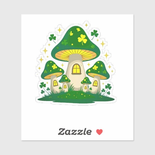 Sticker Village Magique de Champignons Lumineux (Feuille)
