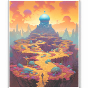 Sticker Ville d'Imaginaire surréaliste