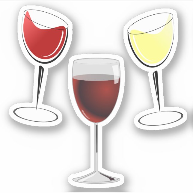 Sticker Vin rouge et vin blanc (Devant)