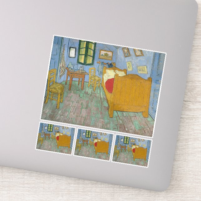 Sticker Vincent Van Gogh, Chambre à coucher à Arles, 2ème  (Détail)