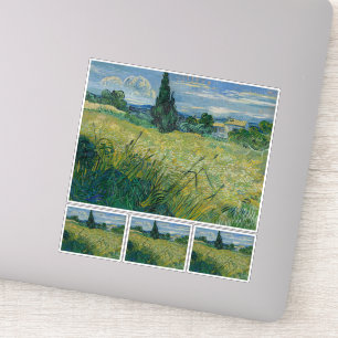 Sticker Vincent Van Gogh, champ de blé vert avec Cypress