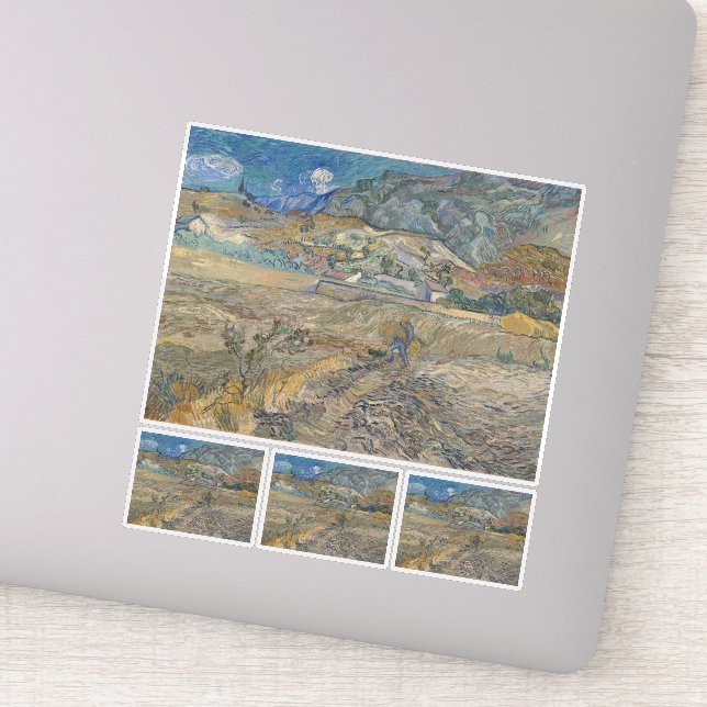 Sticker Vincent Van Gogh, Champ fermé avec paysan (Détail)