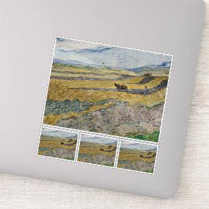 Sticker Vincent Van Gogh, Enfermé Field avec Plowman