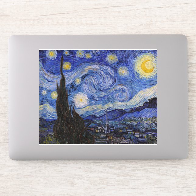 Sticker Vincent Van Gogh - La nuit étoilée (Ordinateur)
