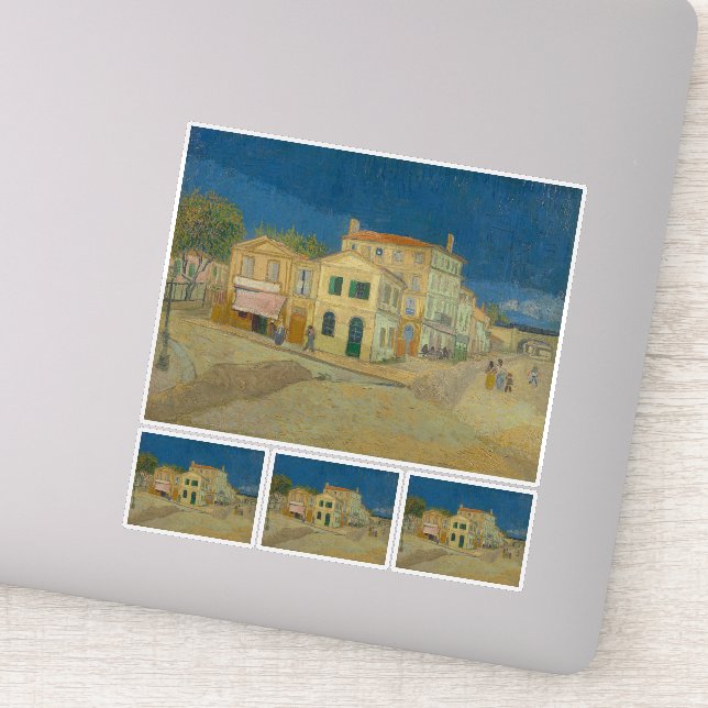 Sticker Vincent Van Gogh, Maison Jaune, Rue (Détail)