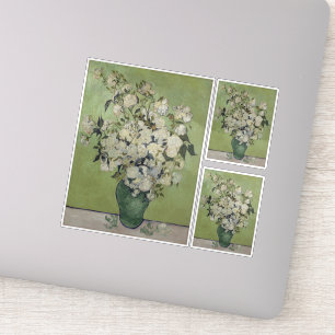 Sticker Vincent Van Gogh, Vase de Roses, Roses dans le Vas