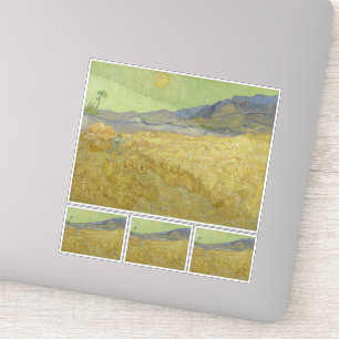 Sticker Vincent Van Gogh, Wheatfield Avec Une Faucheuse