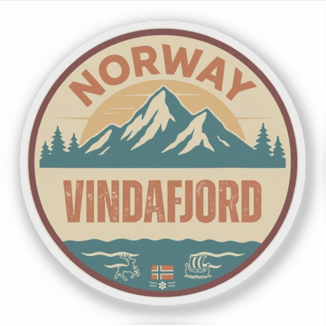 Sticker Vindafjord, Norvège Norvège (Devant)