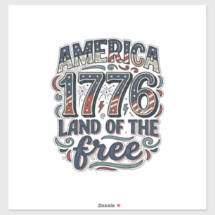 Sticker Vintage America 1776 Terre de liberté conception d