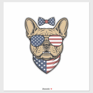 Sticker Vintage Bulldog français patriotique Art vectoriel