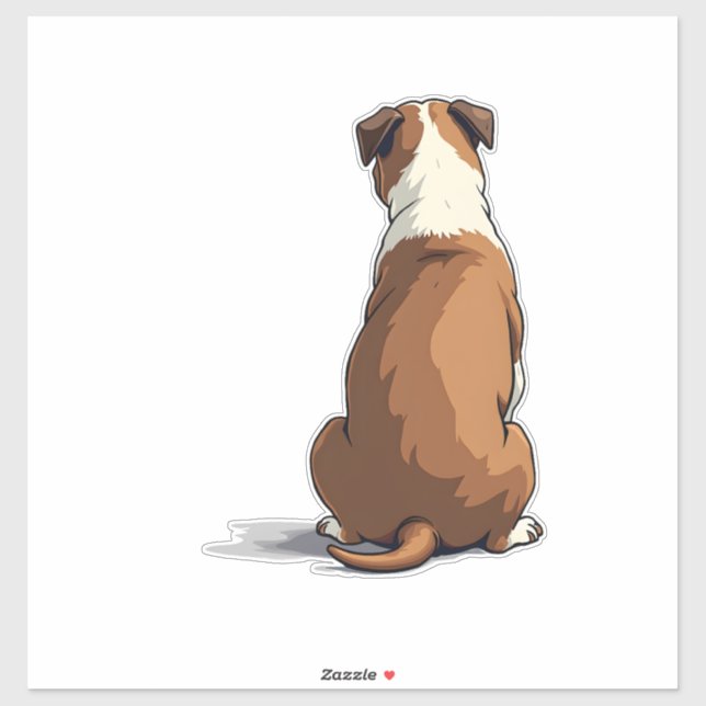 Sticker Vintage Bulldog Rear View Illustration Dog Lover G (Feuille)