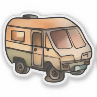 Sticker Vintage Caravan Adventure