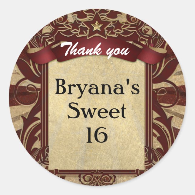 Sticker vintage Carnaval Red Circus Party Favorise (Devant)