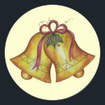 Sticker Vintage Christmas Bells<br><div class="desc">Le design est d'art original.</div>