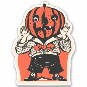 Sticker Vintage Citrouille d'Halloween
