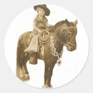 STICKER vintage COWGIRL
