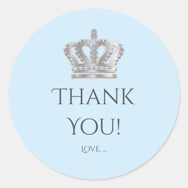 Sticker Vintage Crown Blue Prince Party (Devant)