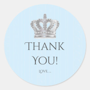 Sticker Vintage Crown Blue Prince Party