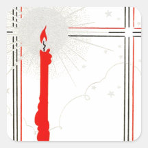 Sticker Vintage Déco Chandelle de Noël dans la fen