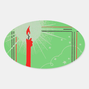 Sticker Vintage Déco Chandelle de Noël dans la fen