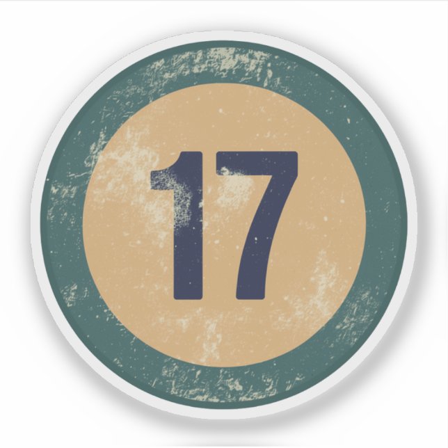 Sticker Vintage Distressed Number 17 (Devant)