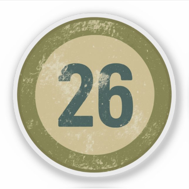 Sticker Vintage Distressed Number 26 (Devant)