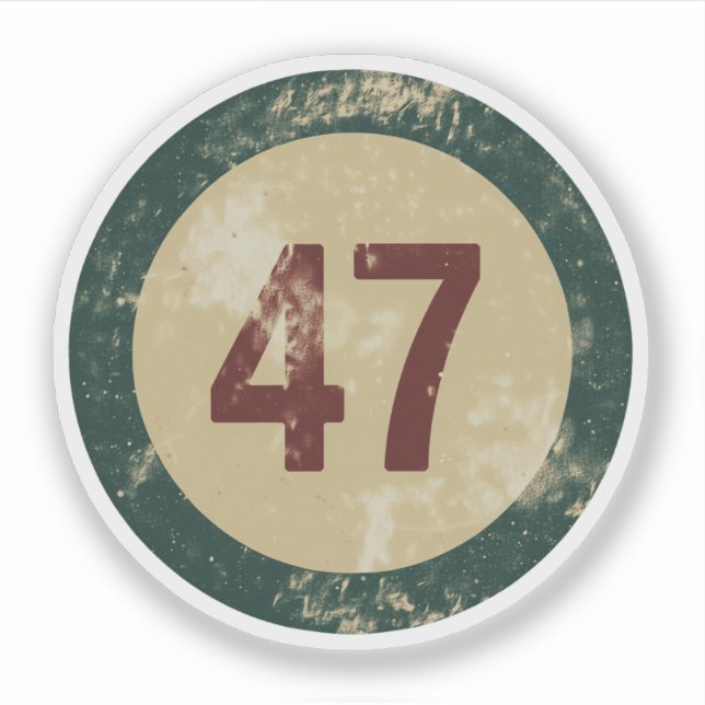 Sticker Vintage Distressed Number 47 (Devant)