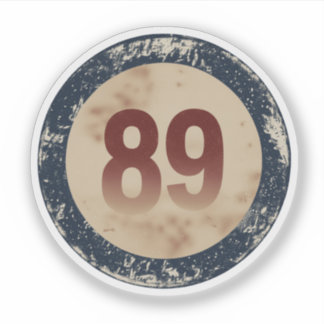 Sticker Vintage Distressed Number 89