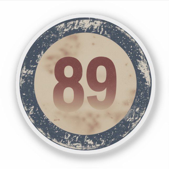 Sticker Vintage Distressed Number 89 (Devant)