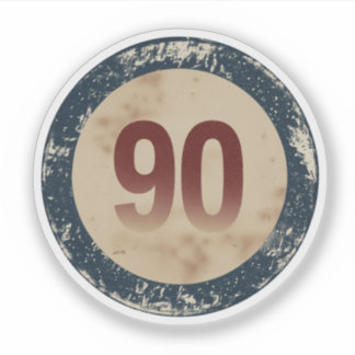 Sticker Vintage Distressed Number 90