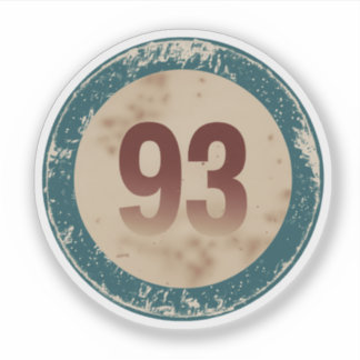Sticker Vintage Distressed Number 93