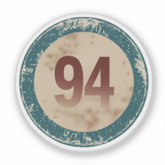 Sticker Vintage Distressed Number 94
