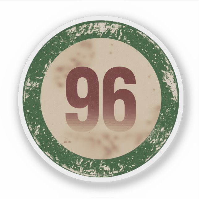 Sticker Vintage Distressed Number 96 (Devant)
