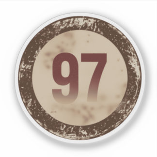 Sticker Vintage Distressed Number 97