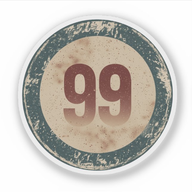 Sticker Vintage Distressed Number 99 (Devant)