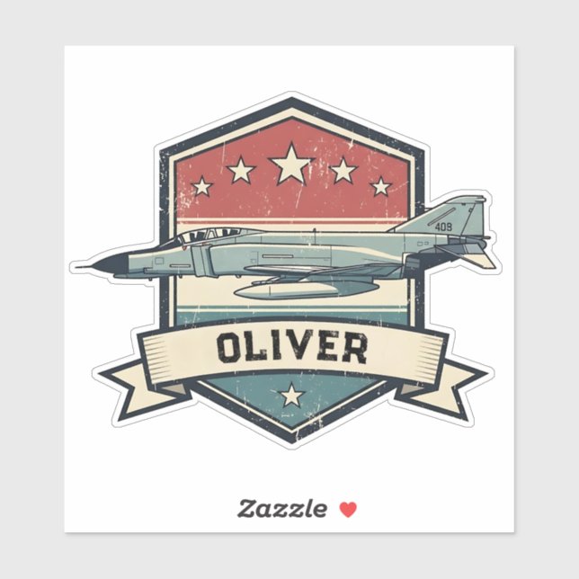 Sticker Vintage F-4 Phantom Badge (Feuille)