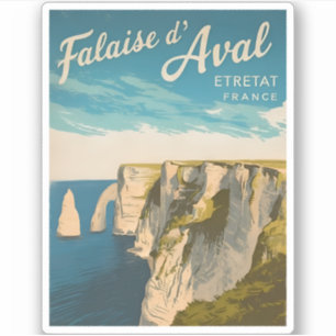 Sticker Vintage Falaises de Voyage Etretat France Paysage