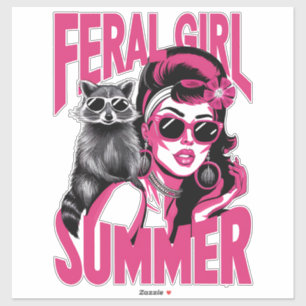 Sticker Vintage Feral Girl été Opossum Funny Raccoon