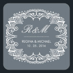 Sticker vintage Flourish Swirl Curl Wedding Favor<br><div class="desc">Vintage et rustique cadre à floral tourbillon décoratif mariage merci sticker. Elégant croquis à l'encre fleuris tourbillon et cadre de curl pour mariage ou sceau d'enveloppe faire-part de mariage. Customiser le libellé pour toute occasion spéciale. Soirée de mariage classique, étiquette de douche nuptiale, fête d'anniversaire, dîner fiançailles, baby shower et...</div>