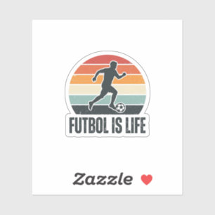 Sticker Vintage Futbol est la vie Conception de maillot de