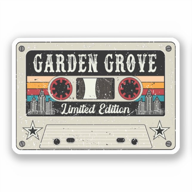 Sticker Vintage Garden Grove City (Recto)